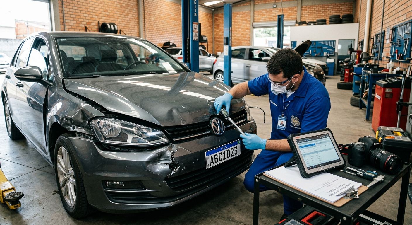 Vistoria técnica em veículo sinistrado